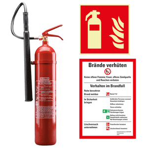 Vorteils- Set Feuerlöscher 2, Feuerlöscher KS5ST, Aushang Brände, Brandschutzzeichen Bild 1
