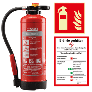 Vorteils- Set Feuerlöscher 3, Feuerlöscher P6PRO, Aushang Brände, Brandschutzzeichen Bild 1