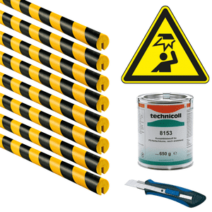 Vorteils- Set All- In Knuffi Kantenschutzprofil B+, Cutter, Kleber, Warnschild Bild 1