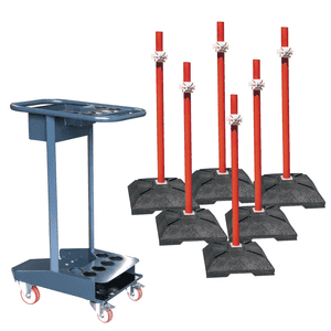 Transportwagen- Set mit Schaftrohren, Fußplatten, Klemmen, K.57 Kettenpfosten- Caddie Bild 1