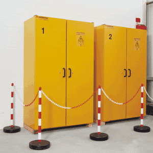 K.57 Kettenständer-Set Universal Medi, 6-teilig, rot/weiß, Kunststoff, Höhe 900mm Bild 2