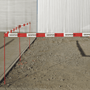 Absperrband Gesperrt, rot / weiß geblockt, Polyethylen, 80mm, 500m / Rolle Bild 2