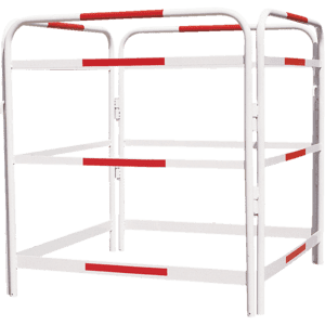K.57 Schachtschutzgitter, weiß mit roter Reflexfolie, feuerverzinkt, 1000 x 1000mm Bild 1