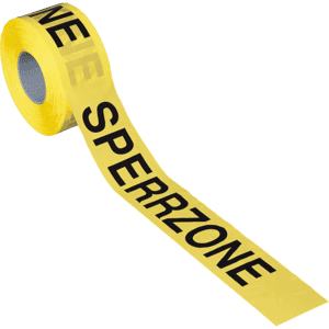 Absperrband Sperrzone, gelb, B 80mm, 500m / Rolle Bild 1