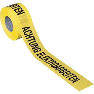 Absperrband Achtung Elektroarbeiten, gelb, Polyethylen, 80mm, 500m / Rolle Bild 1