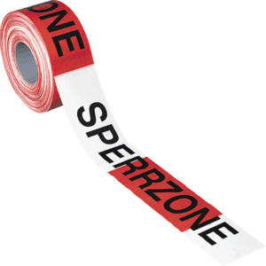 Absperrband Sperrzone, rot / weiß, 500m / Rolle Bild 1