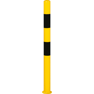 K.57 Schutzpfosten XL, herausnehmbar, gelb/schwarz, Stahl, pulverbeschichtet, Ø76mm, 1000mm Bild 1