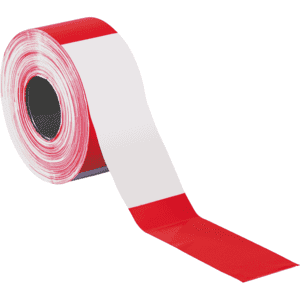 Absperrband Premium, rot / weiß geblockt, Polyethylen, 80mm, 250m / Rolle Bild 1