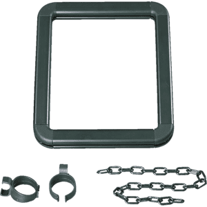 K.57 Rahmen, für Pfosten, mit 2 Clips und Kette, schwarz, Kunststoff, 210x297mm (A4) Bild 1