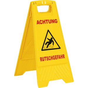 K.57 Warnaufsteller Stabil, Achtung Rutschgefahr, 2-teilig, doppelseitig, Polypropylen, 230x600mm Bild 1