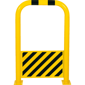 K.57 Schutzbügel mit Unterfahrschutz, 425mm, z.Aufdüb, gelb/schwarz, Stahl, 750x1150mm Bild 1