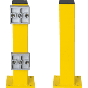 Standpfosten, kunststoffbeschichtet, Innenbereich, gelb, Stahl, 465x80x80mm Bild 1