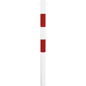 K.57 Absperrpfosten, zum Einbetonieren, rot/weiß, Stahlrohr, feuerverzinkt, 1000mm Bild 1