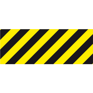 Folie für Winkelschiene, für 200 x 500mm, gelb / schwarz schraffiert, 180 x 480mm Bild 1