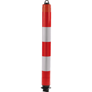 K.57 Absperrpfosten ParkPin ohne Fuß, mit Ösenkappe, rot / weiß, Ø 100mm, 1050mm Bild 1