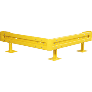 Stahlschutzplanken Typ B Außenwinkel- Set, zum Aufdübeln, gelb, Baulänge 1,33m Bild 1