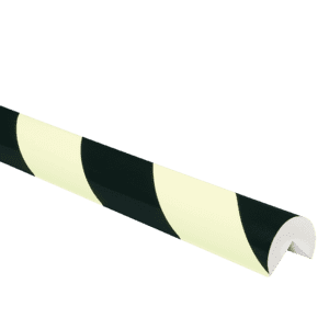 Eckschutzprofil Typ A, selbstklebend /zum Anschrauben, nachleuchtend/gelb-schwarz, Polyurethan, 1m Bild 1