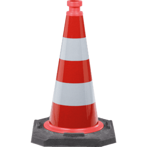 Leitkegel, BAST V4-06/2012, Klasse 3, rot / weiß, PVC, Typ 2 Folie, 500mm, 3kg Bild 1