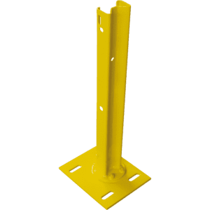 Sigma- Pfosten für Stahlschutzplanken, Typ B, mit Fußplatte, gelb, 750mm Bild 1