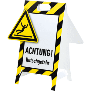 Warnaufsteller 3D- Optik, Rutschgefahr, 2-sprachig, Kunststoff, 480 x 650mm, 300g Bild 2