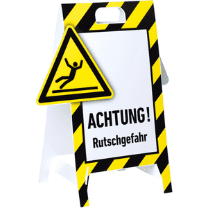 Warnaufsteller 3D- Optik, Rutschgefahr, 2-sprachig, Kunststoff, 480 x 650mm, 300g Bild 1