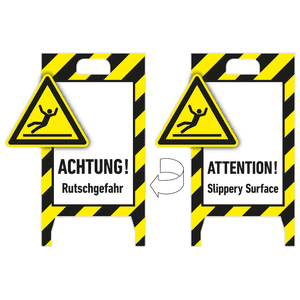 Warnaufsteller 3D- Optik, Rutschgefahr, 2-sprachig, Kunststoff, 480 x 650mm, 300g Bild 3