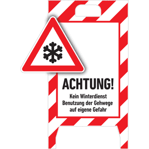 Hinweisaufsteller 3D-Optik, Kein Winterdienst, rot/weiß, Kunststoff, 480x650mm, 300g Bild 3