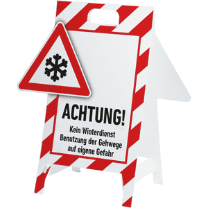 Hinweisaufsteller 3D-Optik, Kein Winterdienst, rot/weiß, Kunststoff, 480x650mm, 300g Bild 2