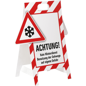 Hinweisaufsteller 3D-Optik, Kein Winterdienst, rot/weiß, Kunststoff, 480x650mm, 300g Bild 1