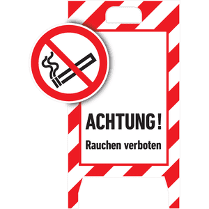 Verbotaufsteller 3D-Optik, ACHTUNG! Rauchen verboten, Kunststoff, 480x650mm, 300g Bild 3
