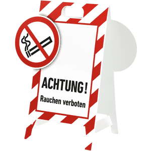 Verbotaufsteller 3D-Optik, ACHTUNG! Rauchen verboten, Kunststoff, 480x650mm, 300g Bild 2