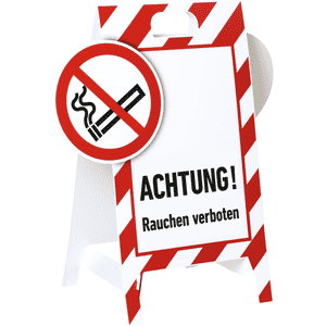 Verbotaufsteller 3D-Optik, ACHTUNG! Rauchen verboten, Kunststoff, 480x650mm, 300g Bild 1