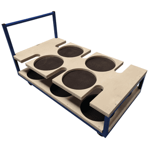 RS-GUIDESYSTEMS Transportwagen C, f.max.10 Pfosten, Bodentell, blau, 1560x800x900mm Bild 1