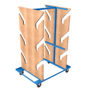 RS- GUIDESYSTEMS Transportwagen A, für max. 6 Pfosten, blau, 1200 x 800 x 1800mm Bild 1