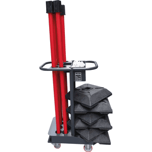 Transportwagen- Set mit Schaftrohren, Fußplatten, Klemmen, K.57 Kettenpfosten- Caddie Bild 2