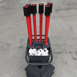 Transportwagen- Set mit Schaftrohren, Fußplatten, Klemmen, K.57 Kettenpfosten- Caddie Bild 3
