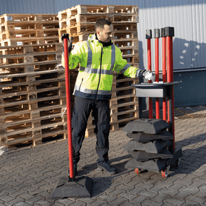 Transportwagen- Set mit Schaftrohren, Fußplatten, Klemmen, K.57 Kettenpfosten- Caddie Bild 4