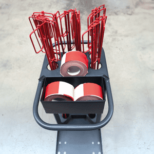 Transportwagen- Set mit Absperrstäben, K.57 Absperrband, K.57 Kettenpfosten- Caddie Bild 3