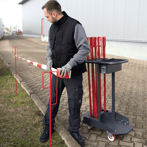 Transportwagen- Set mit Absperrstäben, K.57 Absperrband, K.57 Kettenpfosten- Caddie Bild 4