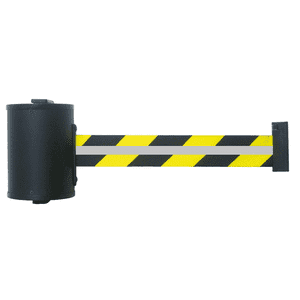 RS-GUIDESYSTEMS Wandkassette, Gurt: gelb/schwarz schraffiert, Reflexstreifen, 7m Bild 1
