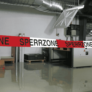 Absperrband Sperrzone, rot / weiß, 500m / Rolle Bild 2