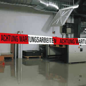 Absperrband Achtung Wartungsarbeiten, rot / weiß, 500m / Rolle Bild 2