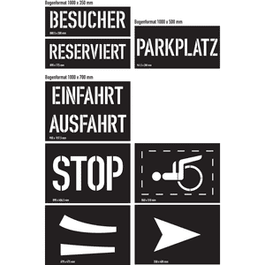Schablonensatz 1, für Farbmarkierungen, Kunststoff, 8 / Verpackungseinheit Bild 1
