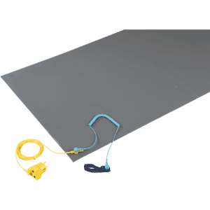 ESD- Tischbelag- Set, IEC 61340 5-1, grau, PVC mit ESD- Einlage, 600mm, Meterware Bild 1