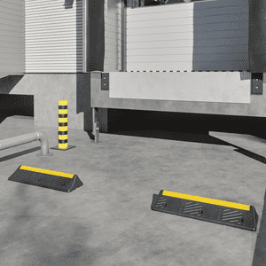 Truck Stopper, hervorrag.Sichtbarkeit, gelb/schwarz, Gummi, 24,5kg, 1000x300x150mm Bild 3