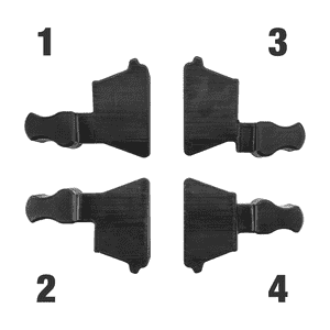 Kabelbrücke Defender MIDI 2D Adapterset, schwarz, TPU, 150x150x150mm, 4 / Verpackungseinheit(2re/2li) Bild 2
