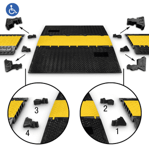Kabelbrücke Defender MIDI 2D Adapterset, schwarz, TPU, 150x150x150mm, 4 / Verpackungseinheit(2re/2li) Bild 3