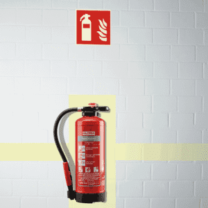 PERMALIGHT® power Hinterlegung für Feuerlöscher, Kunststoff, 500 x 800mm Bild 1