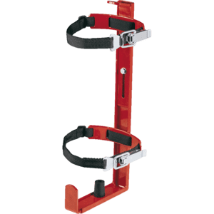 Feuerlöscher-Halter, für 4-12kg Löscher, zur schnelle Entnahme, rot, Stahl, 340-440mm Bild 1