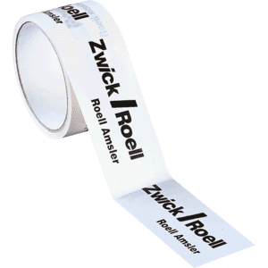 Werbe-Packband nach Wunsch, 1-farbiger Druck, weiß, PVC, 50mm, 66m/Rolle Bild 1